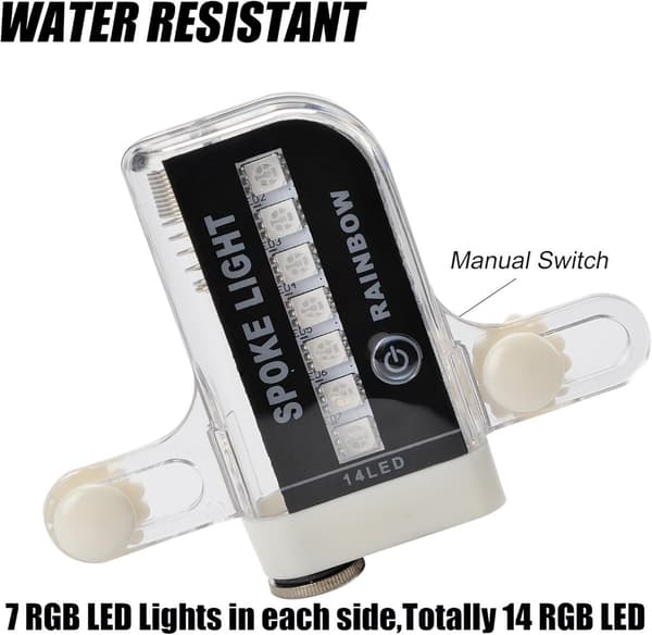 LED-sykkeleikerlys, 30 RGB-mønstre, bevegelsessensor, automatiske og manuelle moduser, vanntett 2-pakning for barn og voksne