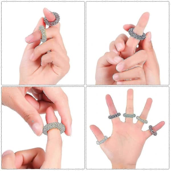 12 stk Akupressurring Spikete Sensoriske Fingerringer Massasjeringer