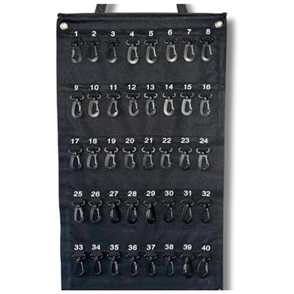 Versatile Roll-Up Key Storage Box, Weatherproof Portable Storage Case, Holds 40 Keys, Security Hook Black