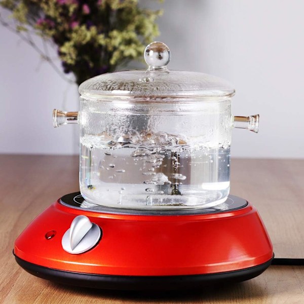XJ-Glasgryde med låg, 1,5 L/50 FL OZ Varmebestandig glas kogeplade
