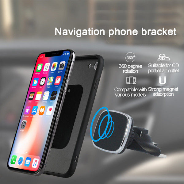 CD-holder, magnetisk bilholder for mobiltelefoner og mini-nettbrett med Fast snap-teknologi, passer de fleste bilers CD-spor