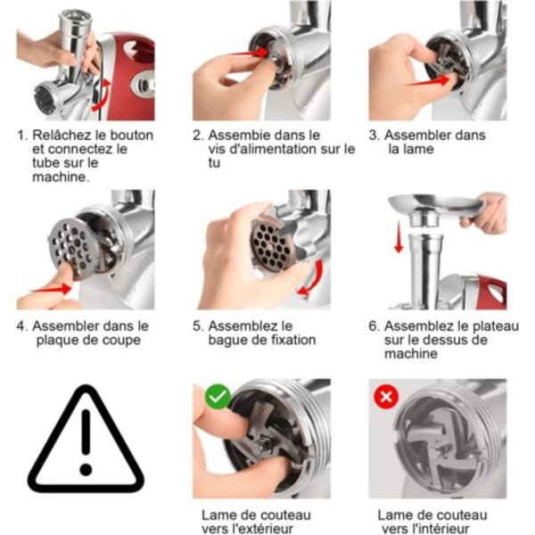 10 stk. Kød Hakker Tilbehør Mad Kød Hakker Manuel Kød Hakker Slibedele Pølsestopper Maskine Rustfrit Stål Tilbehør Mixer
