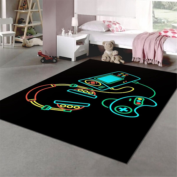 3D Spelkonsol Handtag Rumsmatta Hem Badrum Säng Vardagsrum Restaurang Golvmatta, 120x160cm, d
