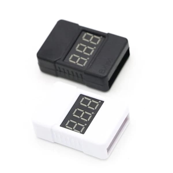 2 stk. Batterispændingsmåler Tester Lipo HVID Hvid[XJ]