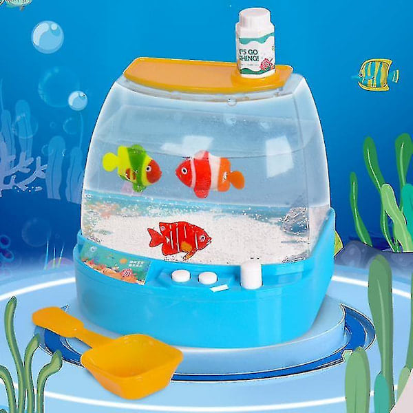 Elektrisk Liten Fiskedam Fiskestimulering Akvarium Interaktiv Leke Fisk for Fôring og Svømming Db