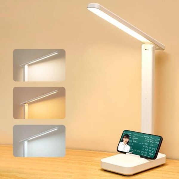 LED-pöytävalaisin kosketusohjauksella, silmien suojaus, himmennettävä, 3 väritilaa, 3 kirkkaustasoa, yöpöytävalaisin toimistoon, makuuhuoneeseen, lukemiseen [Energialuokka A]