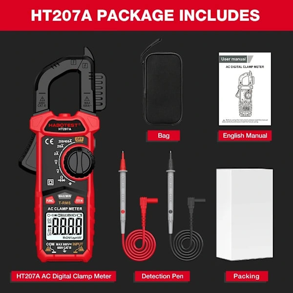 Digitaalinen virtapihtimittari Smart multimeteri HT207A HT207A HT207A[XJ]