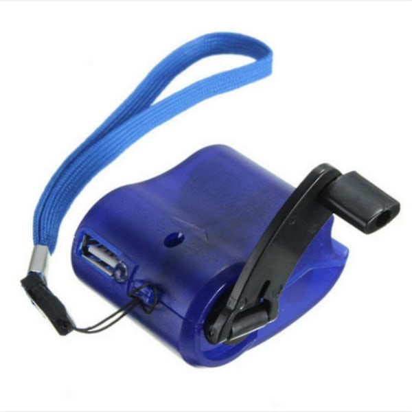 Blå Mobiltelefon Nödkraft USB Handvevsladdare Elektrisk Generator Universell Mobilladdare Handdynamoladdare