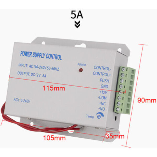 AC 110-240 V til DC 12 V 3 A 36 W Strømforsyning for adgangskontrollsystem, transformator for adgangskontroll, adgangskontrollkontroller