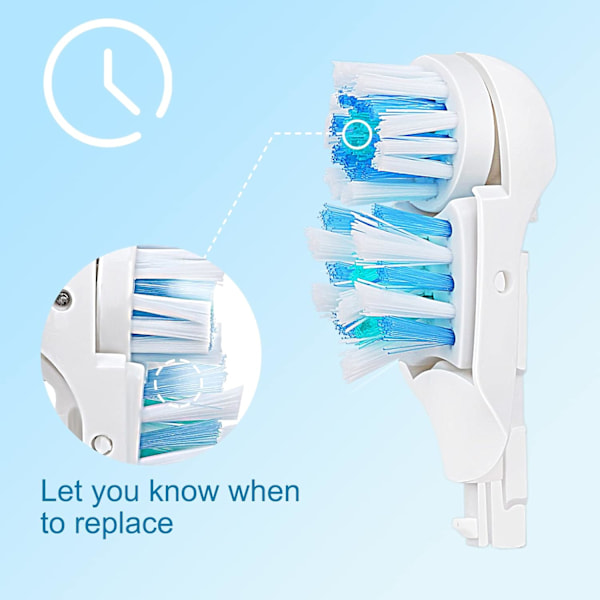 XJ-Sensitive udskiftningshoveder til elektriske tandbørster (4-pak) Dobbeltrensende roterende sæt kompatible med Braun Oral B Cross Action Power