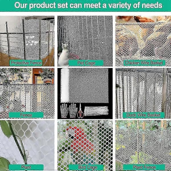 Reusable Plastic Chicken Wire Fencing Lightweight Durable Hexagonal Net DIY Projects Garden Farm