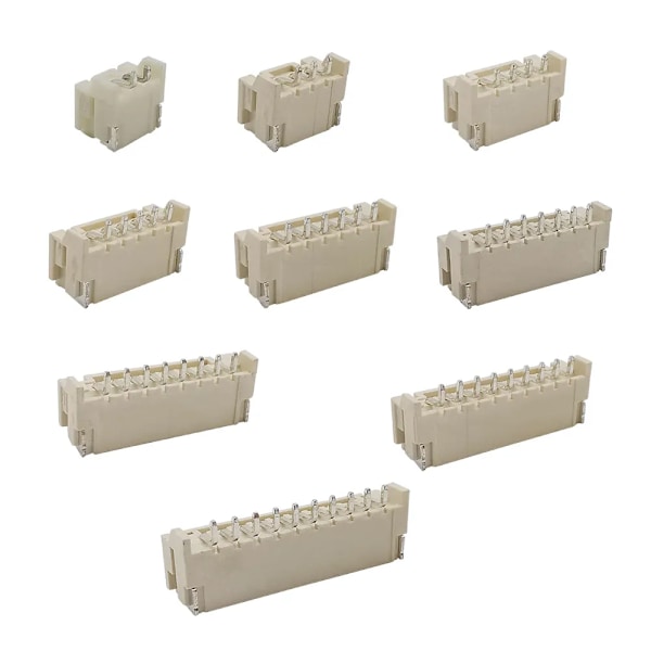 Engros 50/100 stk. PH 2,0 mm 2/3/4/5/6/7/8-ben Pin Header Connector SMD Horisontale Terminaler Wire Socket JST PH2 Konnektorer