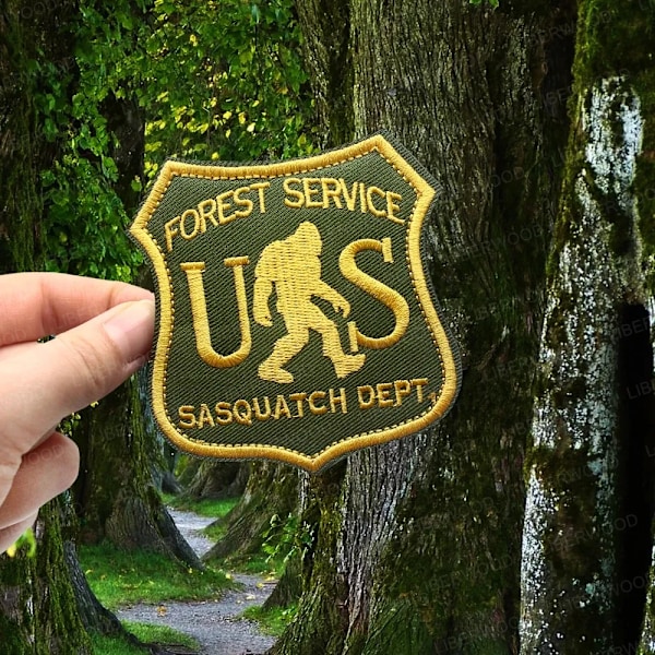 Broderte Bigfoot Hook Patch Taktisk Badge Nasjonalflagg Skogmerker for Skjorter Ryggsekker Hatter Jakker