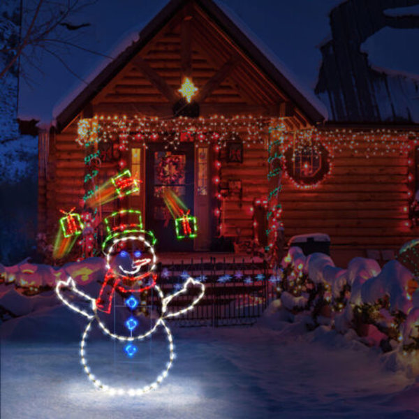 LED-julbelysning snögubbe, utomhusdekorationer, utomhusstatyer, trädgårdsdekorationer
