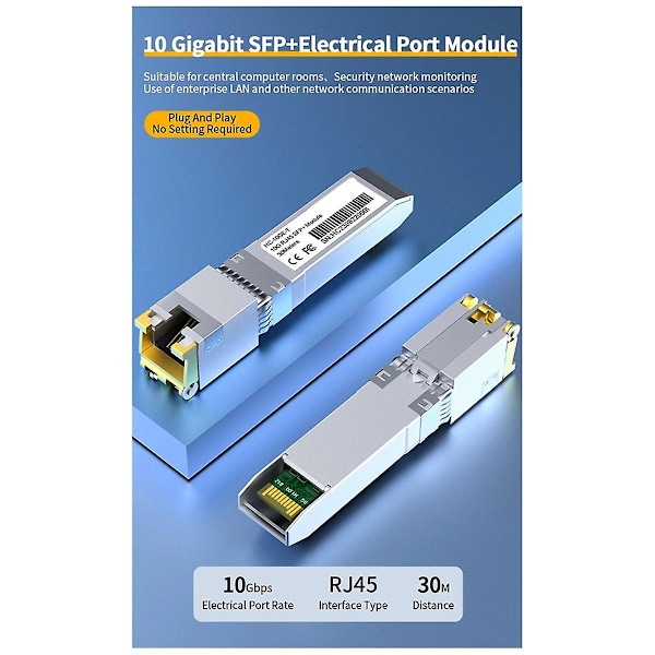 XJ-10g Sfp+ Modul 10gbe Kobber Sfp Moduler Optisk Port Gjør Om Til Rj45 Ethernet Port Gigabit 1000m Tran