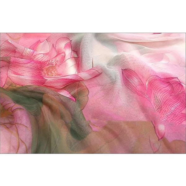 XJ-Georgette Chiffon Huivi Naiset Pitkä Huivi Kukkakuvio
