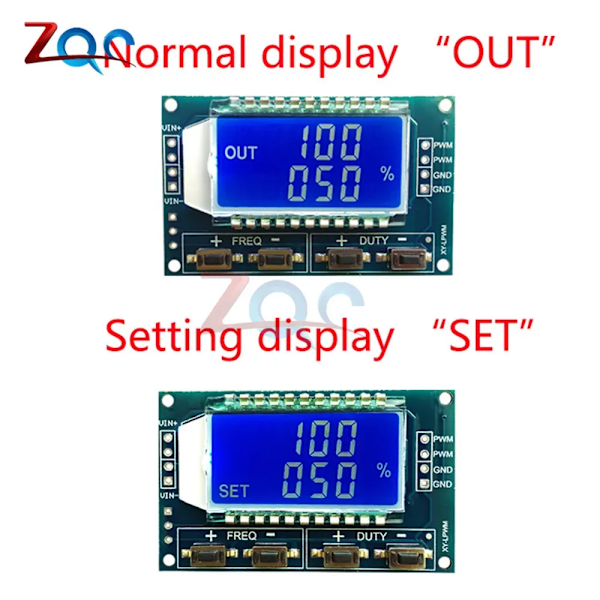 Signalgenerator PWM Puls Frekvens Justerbart Modul LCD Display 1Hz-150Khz 3.3V-30V PWM Board Modul