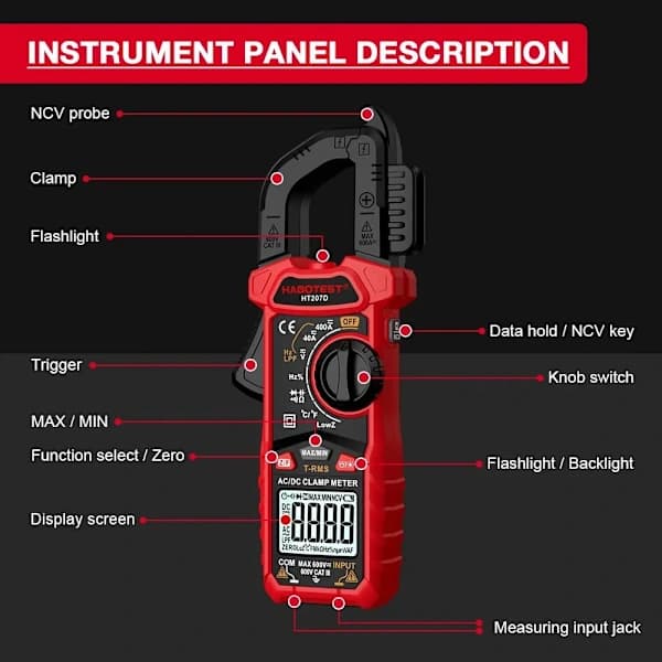 Digitalt strømtang Smart multimeter HT207A HT207A HT207A[XJ]