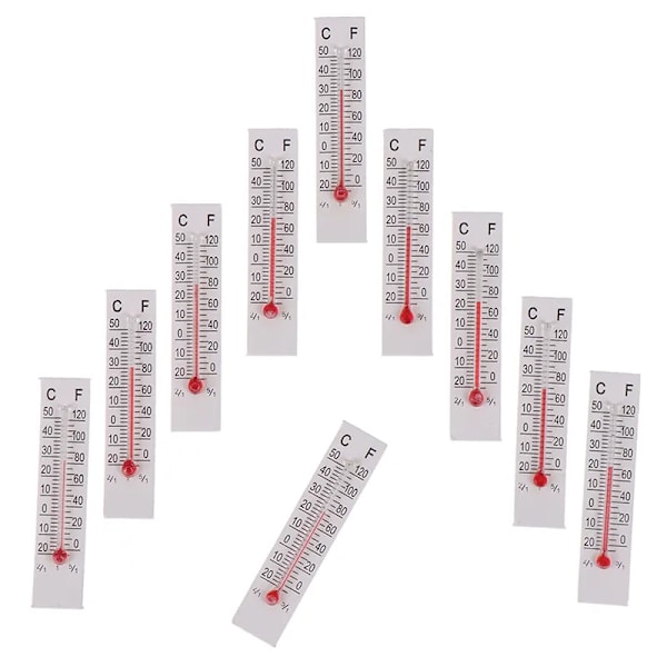 10 st 5cmX1.1cm Miniatyr Papperskartong Termometer Inomhus -20-50 Celsius