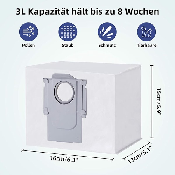 XJ-8-pakka pölypusseja Roborock S7 MaxV Ultra / S7 P -malleille
