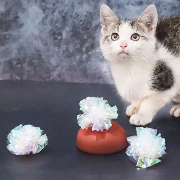 20 st färgglada pappersbollar för lek och interaktion med katt CDQ[pl]