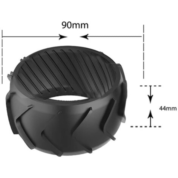 Sopii Worx-robottiruohonleikkurin etupyörään, musta kumisuojus, M500, M700, S300, M1000, M700 Plus