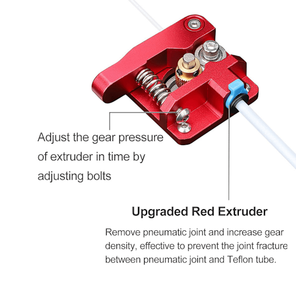 XJ-Extruder för Ender 3 3D-skrivare Aluminium Drive Feed Bowden Extruders Uppgraderingskit Tillbehör för Ender 3, Ender 3 Pro, Ender 3 V2, Ender 3 Max, C