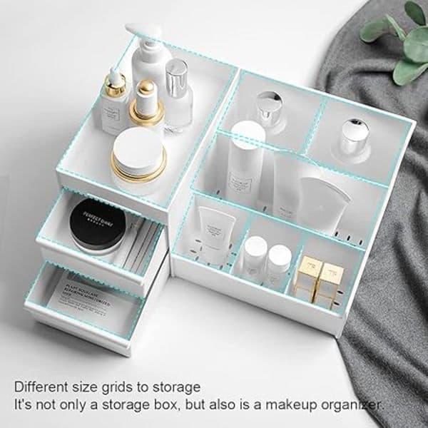 Makeup Opbevaringsboks til Skrivebord med Skuffer, Makeup Organizer