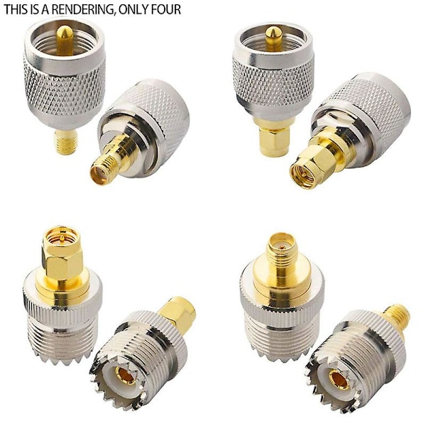 XJ-4 st / Set Uhf Sl16 Pl259 So239 Till Sma Hane Kontakt Hona Jack Rf Anslutning Testomvandlare