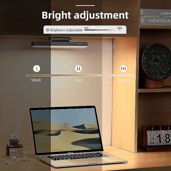 Laddningsbar Magnetisk LED-lampa, Skåpbelysning med Fördröjd Avstängning, Dimbar Ljusramp med Touchkontroll, Batteridriven Skrivbordslampa för ...