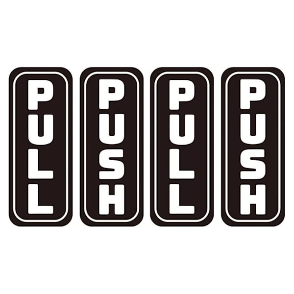 Push Pull-klistremerker for dører, svart