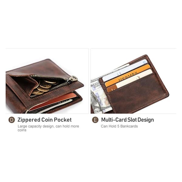 Herr Läder Slim Wallet Rfid Casual Penge Etui Punge Til Airtag[ca]