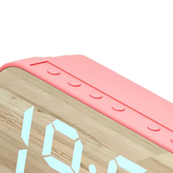 Bluetooth Högtalare Väckarklocka Digital Klocka med Bluetooth Högtalare Spegel Digital Display Väckarklocka för Sovrum Kontor Rosa