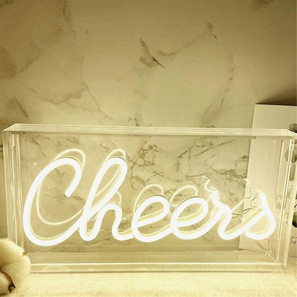 Cheers Neonskylt Usb Led Skylt Skrivbordsljuslåda Cheers Neonbarskylt 3d Väggneon Varm Ljusskylt För P