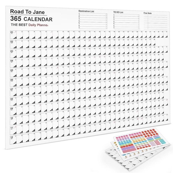 XJ-Vægplanlægger, vægkalender 2024 Årsplanlægger 2024 Årlig Vægplanlægger 2024 Planlægger Vægdiagram-c