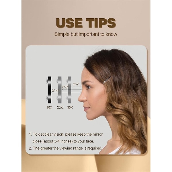 30x Magnifying Mirror with Tweezers - Enlarged Makeup Mirror with 2 Suction Cups for Beauty and Travel