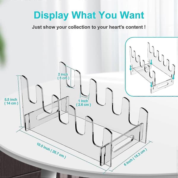 Acrylic Plate Rack, Clear Dish Plate Rack, Clear Acrylic Dish Rack Storage Rack, Porcelain Organizer 5 Layers