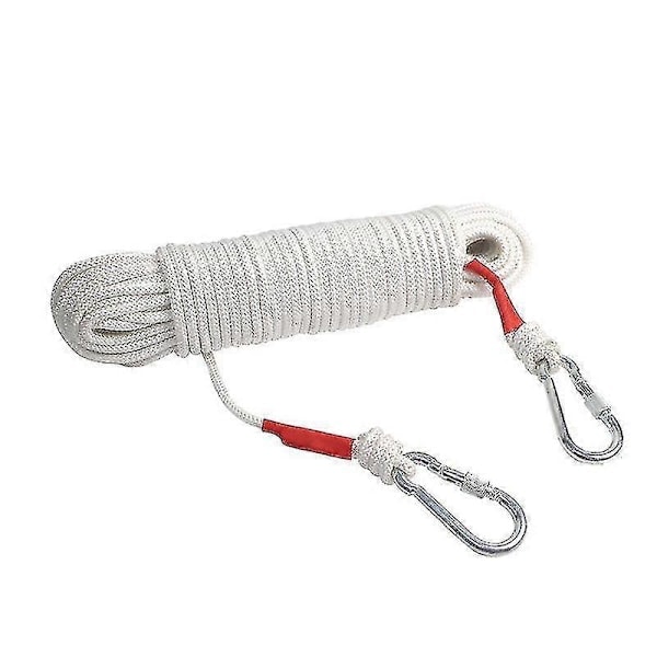 20m Nylon Flagline Flagstangssnor 6mm Tyk Hvid Flagstangssnor Med Clips Holdbar Multifunktionel Nylonline Til Flagsejlads Rigging