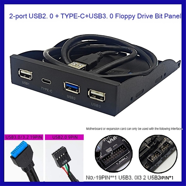 XJ-Usb3.2 Gen1 Type-c Levykeasema Paneeli 3.5-tuumainen Hubi 19pin C-Porttiin Käännettävä Pistoke 5gbps