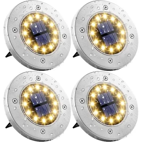 4 stk. solcellelamper til haven 12 LED solcellelamper udendørs solcellelamper varm hvid