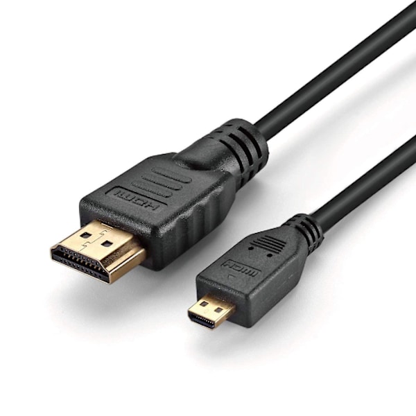 XJ-För Panasonic Lumix DMC-FZ82 Micro HDMI 1m Kabel Sladd HDTV TV Guldpläterad