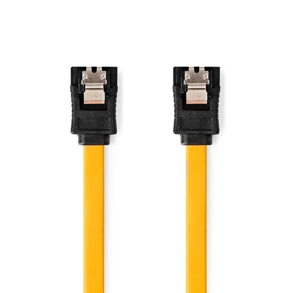 XJ-SATA-kaapeli | 6 Gbps | SATA 7-Pin Naaras | SATA 7-Pin Naaras | Nikkelipinnoitettu | 1.00 m | Litteä | PVC | Keltainen | Laatikko
