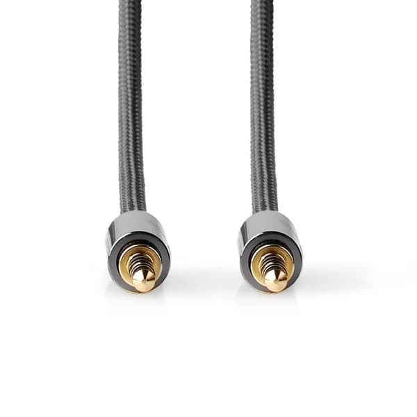 XJ-Stereoäänikaapeli | 3,5 mm uros | 3,5 mm uros | Kullattu | 5,00 m | Pyöreä | Harmaa / Harmaa metallilla | Kartonkipakkaus peitetyllä ikkunalla