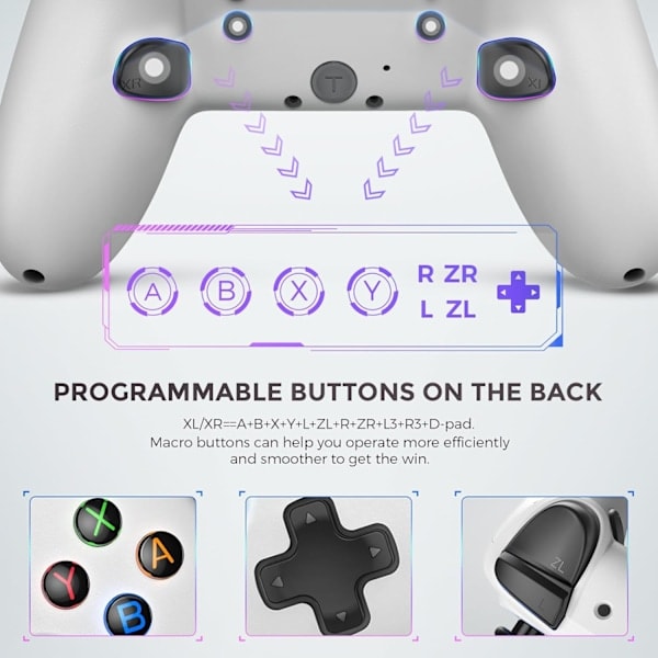 Switch Pro-kontroller, Trådlös Switch-kontroller med LED-ljus/Dubbel vibration, Fjärrkontroll