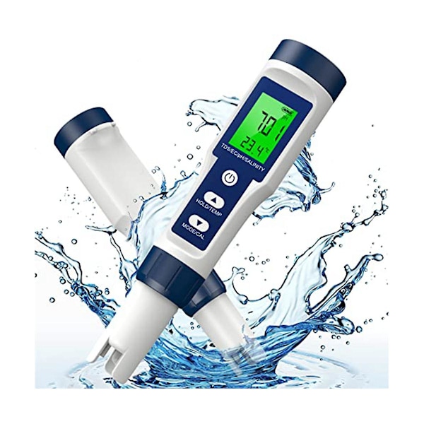 XJ-Tds Mätare, 0-200000 Ppm Mätare, 0-14 Ph Mätare, 5 I 1 Tds/ec/salt/temp/ph Mätare För Dricksvatten
