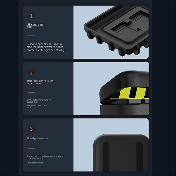 XJ-Batterifack För Hero 12 11 10 9 Batteri 3 Fack LED-Laddare TF-Kort Batteriförvaring