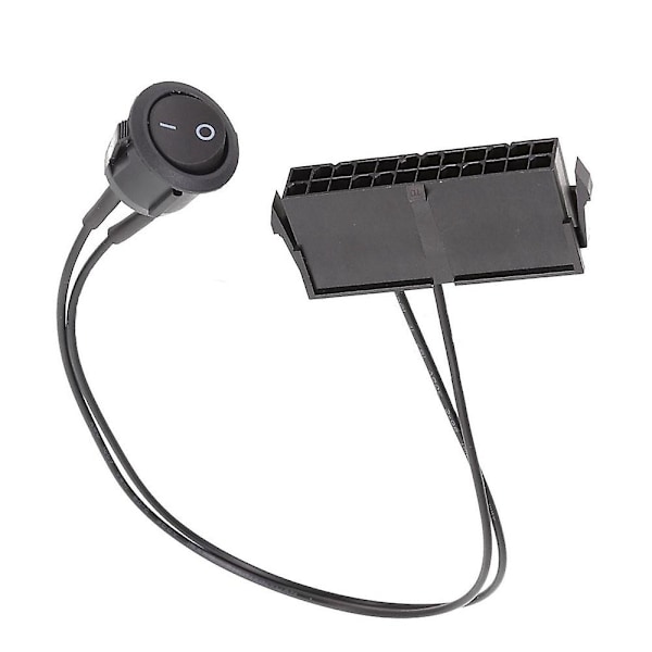 XJ-24 Pin Hun Atx Psu Strømforsyning Starter Tester Start Op Jumper On Off Switch Kabel 18awg 30cm