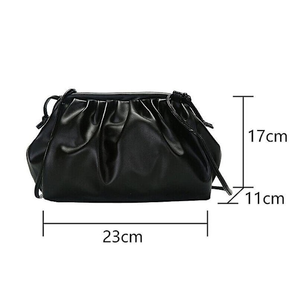 Damväska i dumplingmolnsform Handväska med volangrem Crossbody-väska Axelväska