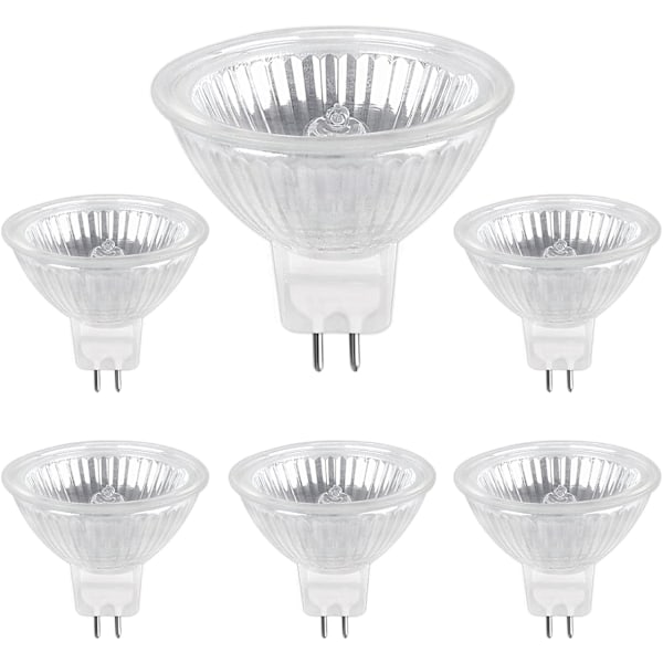 XJ-Halogenlampe GU5.3 50W 220V, 680lm Varmhvit 2700K Dimbar, MR16 Halogen Spotlampe, 6-pakning