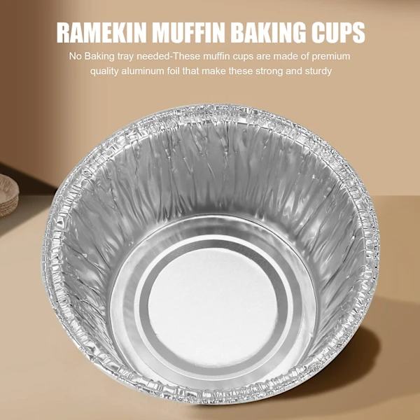 150 st Aluminiumfolie Muffinsskålar Ramekin Muffin Bakformar, Engångs Muffin Foder, Ramekin Ho